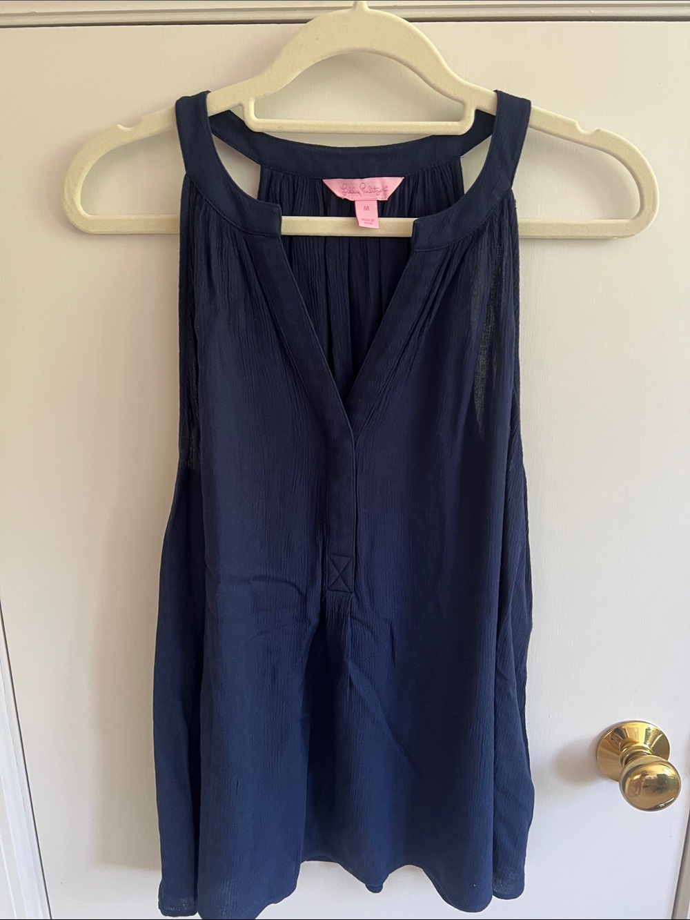 Lilly Pullitzer Navy Sleeveless V-Neck Tank Top